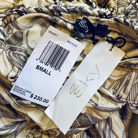 Sky Clothing Embellished Foil Print Silk Dress NWT - Picture 6 of 14